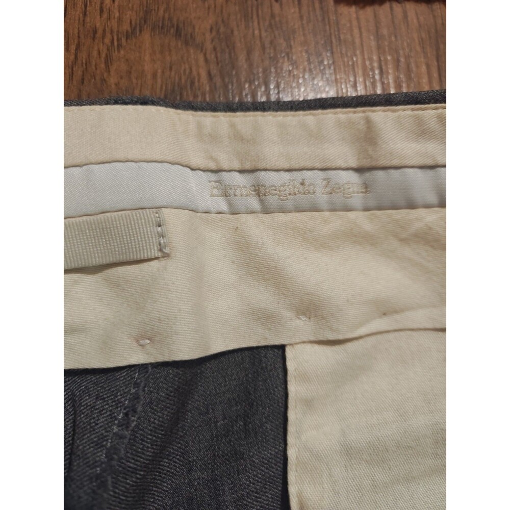 Ermenegildo Zegna Mens Regular Fit Wool Dress Trousers 36x32 Gray Business - Picture 6 of 9